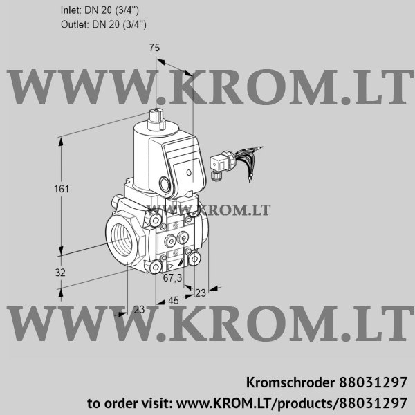 Kromschroder VAS 120R/NWSR, 88031297 gas solenoid valve, 88031297