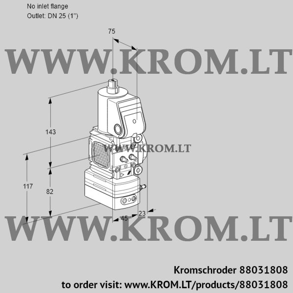 Kromschroder VAD 1-/25R/NK-25A, 88031808 pressure regulator, 88031808