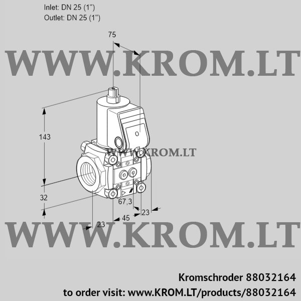 Kromschroder VAS 125R/NW, 88032164 gas solenoid valve, 88032164
