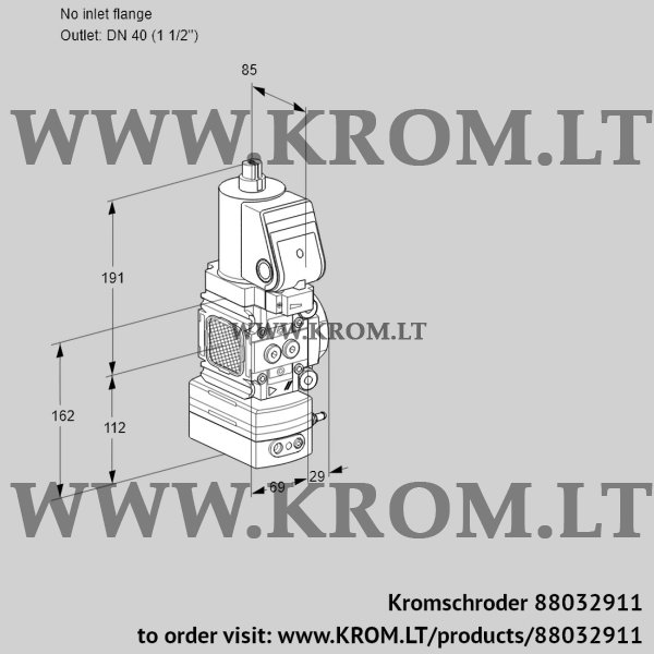 Kromschroder VAG 2T-/40N/NQSRAA, 88032911 air/gas ratio control, 88032911