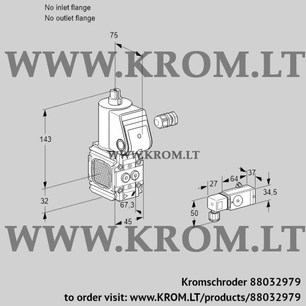 Kromschroder VAS 1-/NQ, 88032979 gas solenoid valve, 88032979
