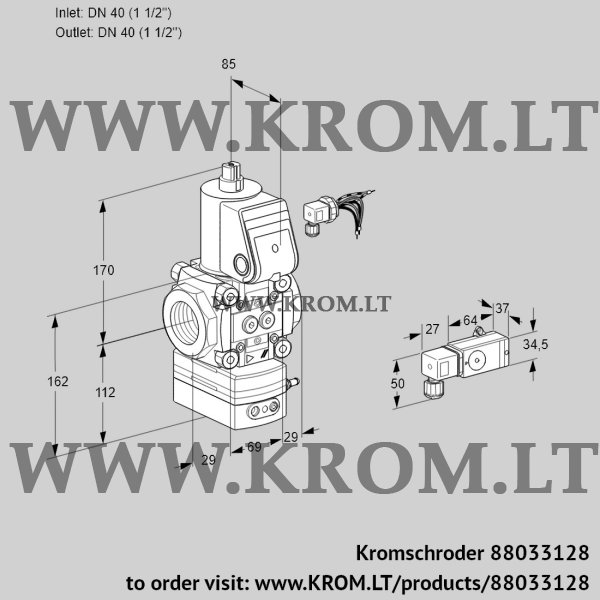 Kromschroder VAD 240R/NW-25A, 88033128 pressure regulator, 88033128