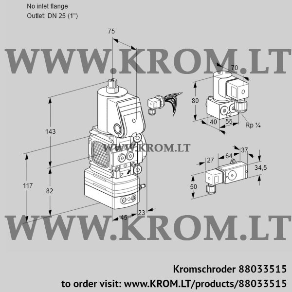Kromschroder VAD 1-/25R/NW-100A, 88033515 pressure regulator, 88033515