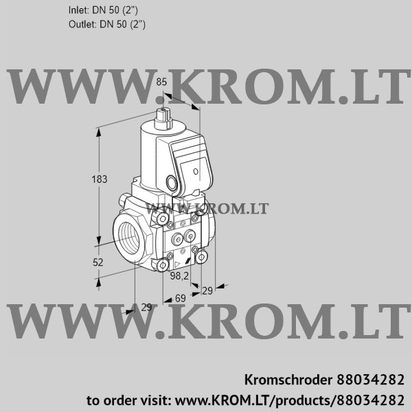 Kromschroder VAN 2T50N/NKSR, 88034282 magnetic relief valve, 88034282