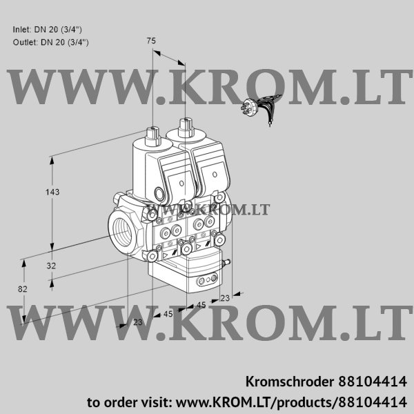 Kromschroder VCD 1E20R/20R05ND-100WR/PPPP/PPPP, 88104414 pressure regulator, 88104414