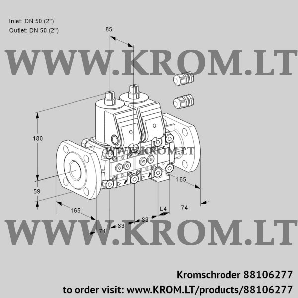 Kromschroder VCS 3E50F/50F05NNVWR3/PPPP/PPPP, 88106277 double solenoid valve, 88106277