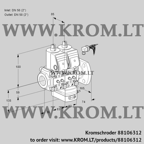 Kromschroder VCG 3E50R/50F05NGEWR/MMMM/PPPP, 88106312 air/gas ratio control, 88106312