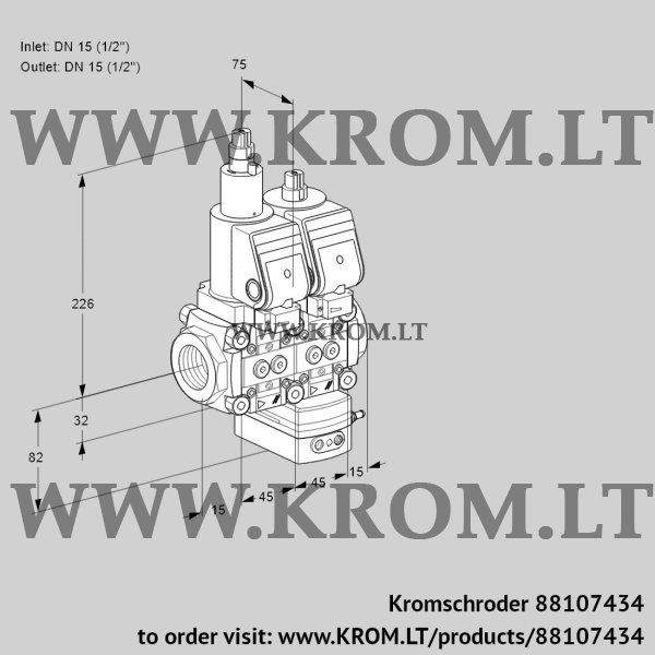 Kromschroder VCG 1E15R/15R05LGKQGR/PPPP/PPPP, 88107434 air/gas ratio control, 88107434