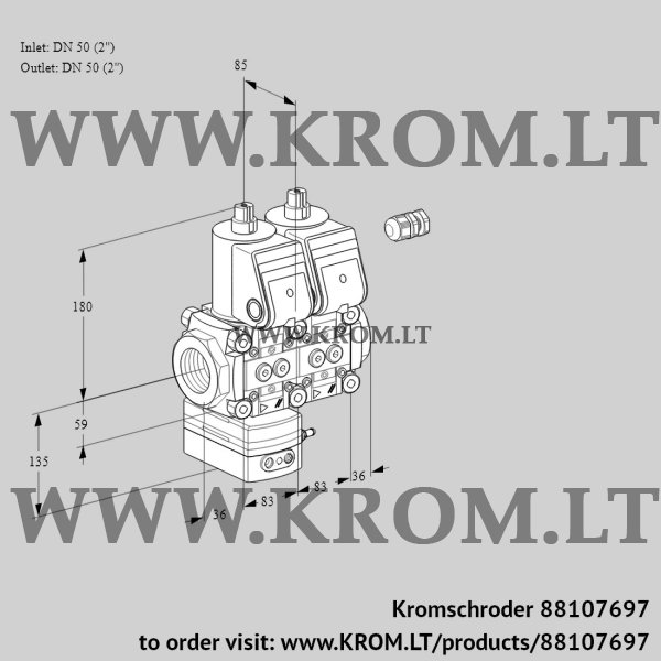 Kromschroder VCD 3E50R/50R05D-100NQR/PPPP/PPPP, 88107697 pressure regulator, 88107697