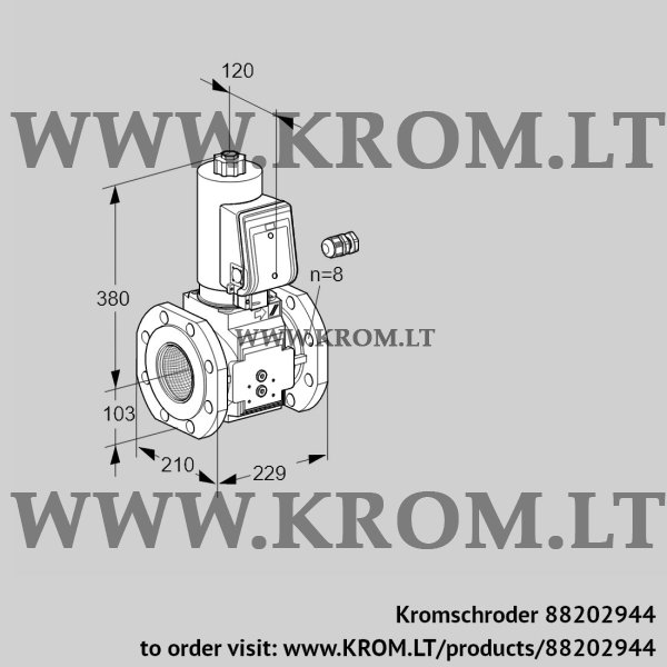 Kromschroder VAS 8100F05NWSR3B/PP/PP, 88202944 gas solenoid valve, 88202944