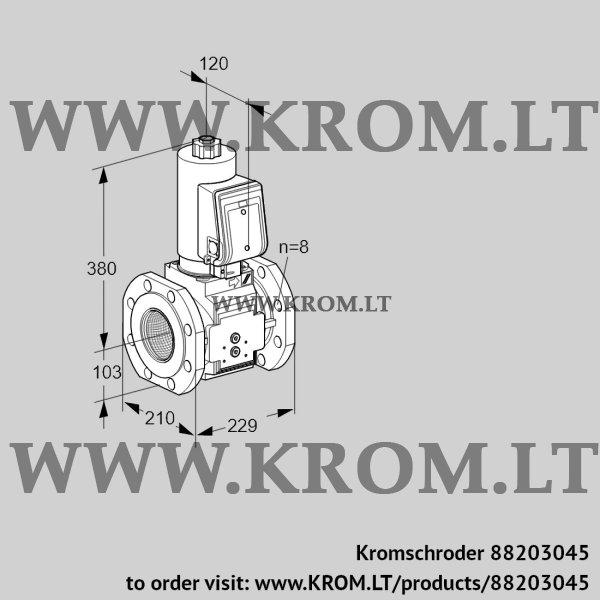 Kromschroder VAS 8T100A05NQSRB/PP/PP, 88203045 gas solenoid valve, 88203045