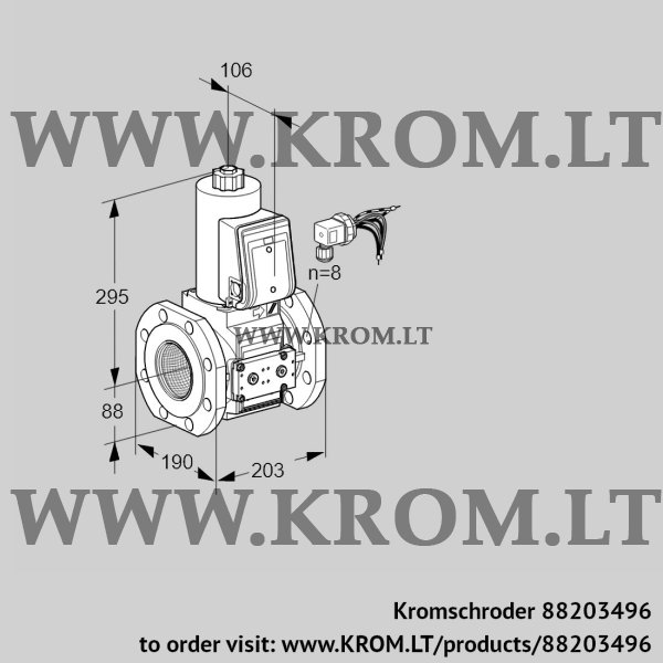 Kromschroder VAS 780F05NKE/PP/PP, 88203496 gas solenoid valve, 88203496