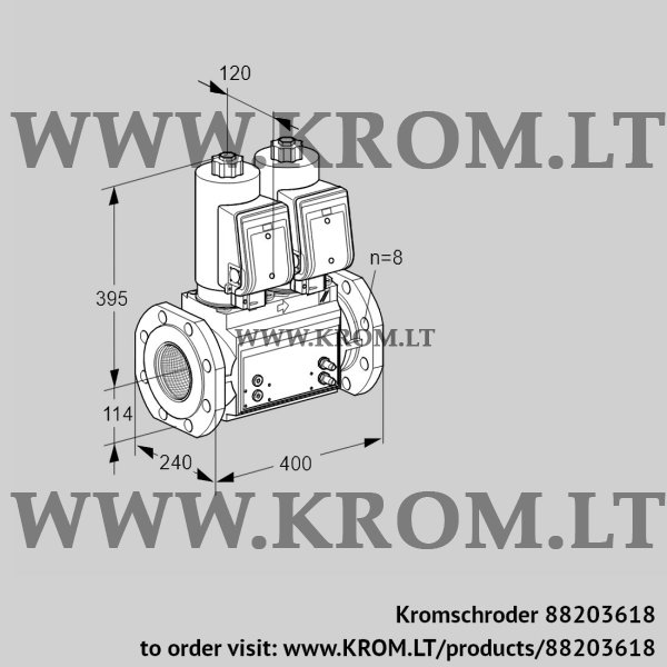 Kromschroder VCS 9T125A05NNASRB/PPMM/PPMM, 88203618 double solenoid valve, 88203618