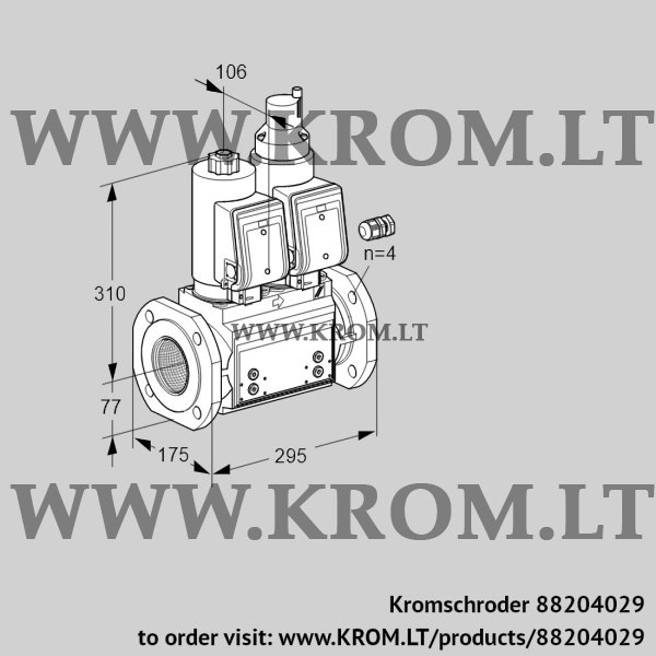 Kromschroder VCS 665F05NLWSR3B/PPPP/PPPP, 88204029 double solenoid valve, 88204029
