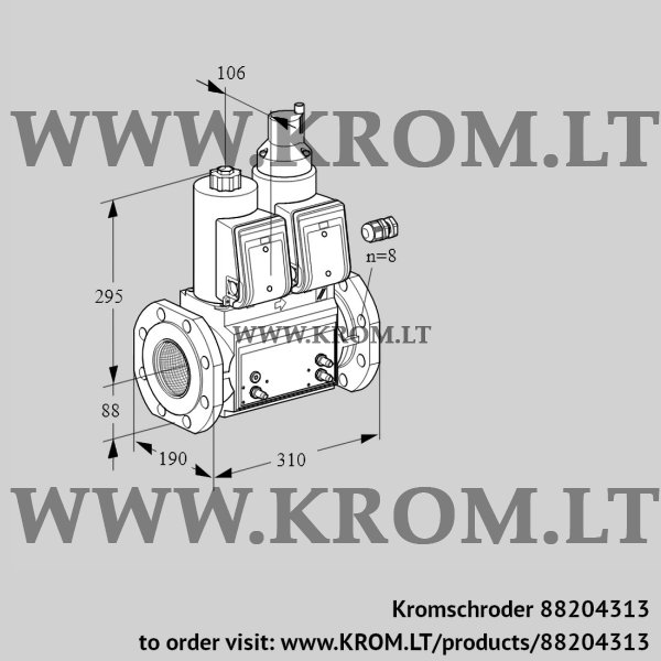 Kromschroder VCS 780F05NLWR3B/PMMM/PPPP, 88204313 double solenoid valve, 88204313