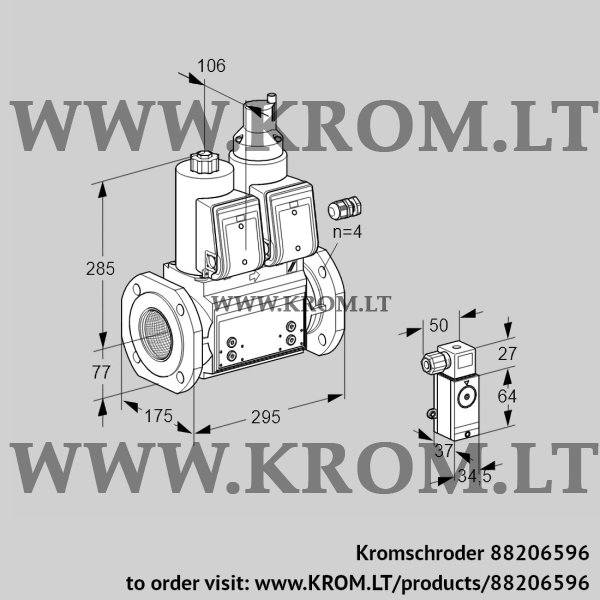 Kromschroder VCS 665F05NLWR3B/P3PP/PPPP, 88206596 double solenoid valve, 88206596