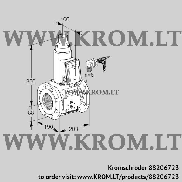 Kromschroder VAS 780F05LKB/PP/PP, 88206723 gas solenoid valve, 88206723