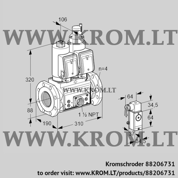 Kromschroder VCS 7T80A05NLKGRE/2-VP/PPP4, 88206731 double solenoid valve, 88206731