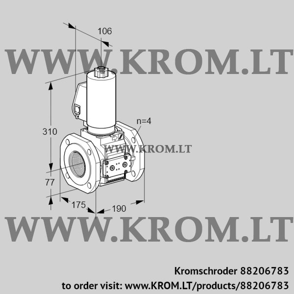 Kromschroder VAS 6T65A05NQSLE/PP/PP, 88206783 gas solenoid valve, 88206783