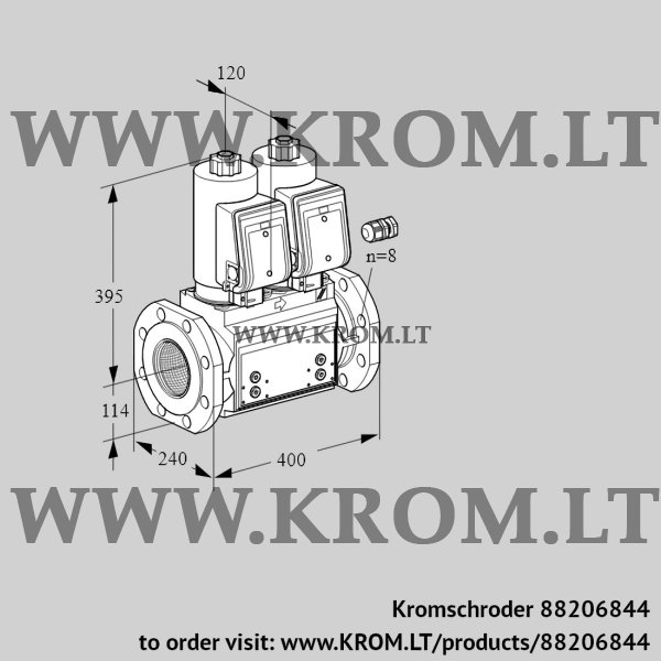 Kromschroder VCS 9125F05NNAGR3B/PPPP/PPPP, 88206844 double solenoid valve, 88206844