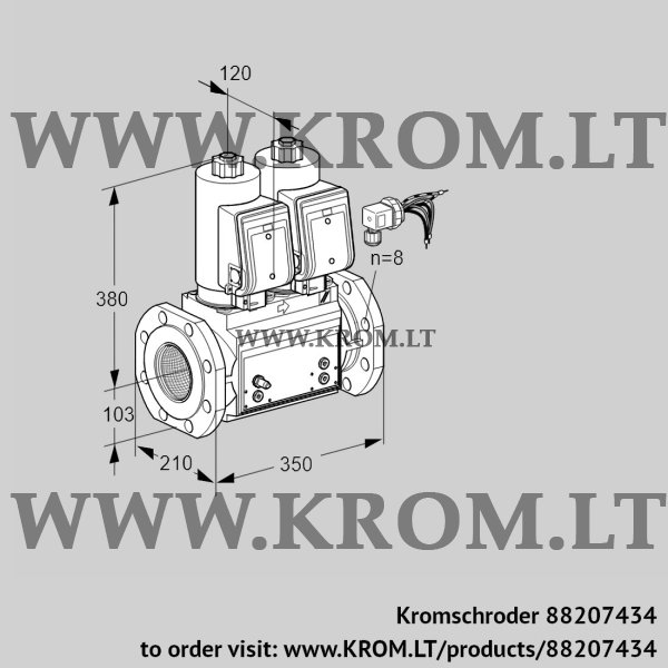 Kromschroder VCS 8100F05NNWSRB/MPPP/PPPP, 88207434 double solenoid valve, 88207434
