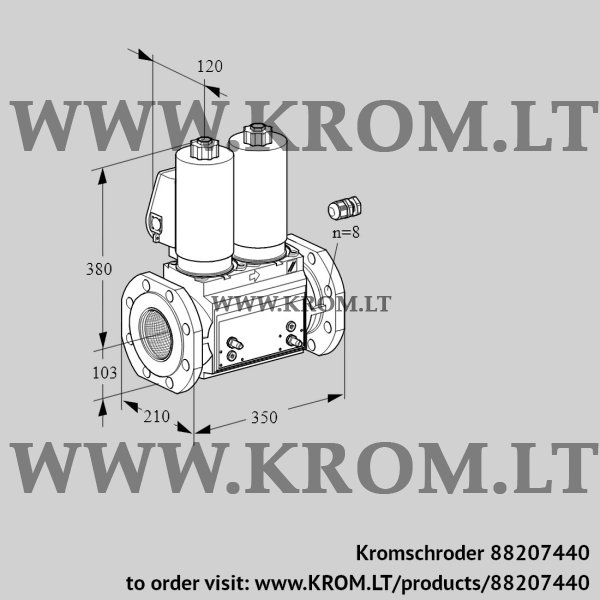 Kromschroder VCS 8100F05NNWGL3B/MPPM/PPPP, 88207440 double solenoid valve, 88207440