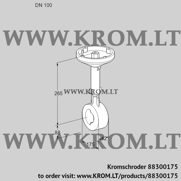 Kromschroder BVH 100W01A, 88300175 butterfly valve, 88300175