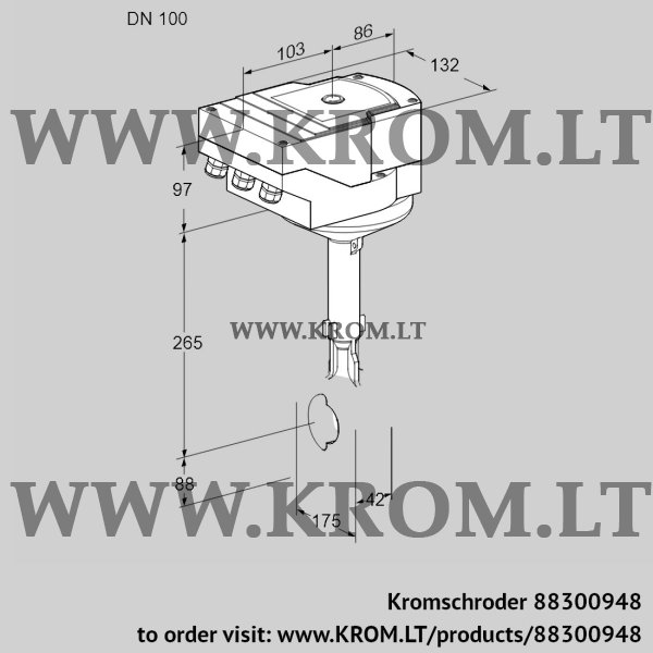 Kromschroder IBH 100Z01A/20-07W2TR10, 88300948 butterfly valve, 88300948