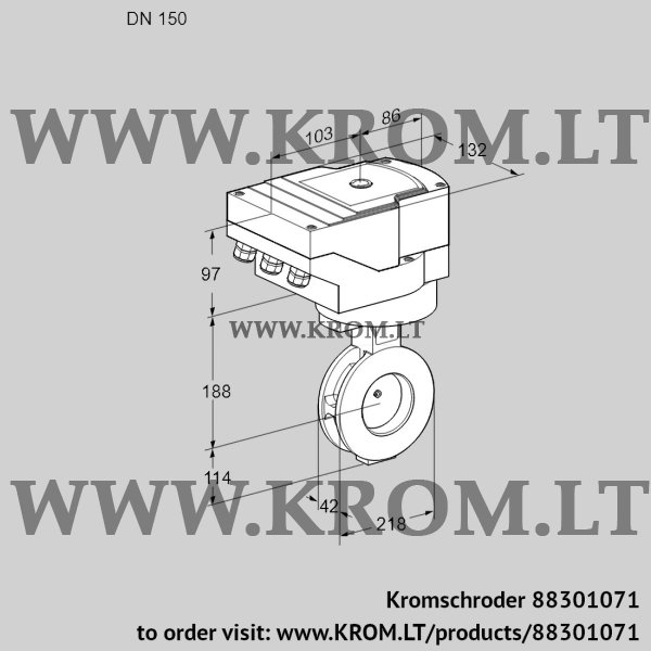 Kromschroder IBGF 150Z05/20-30W3E, 88301071 butterfly valve, 88301071