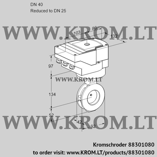 Kromschroder IBGF 40/25Z05/20-15Q3E, 88301080 butterfly valve, 88301080