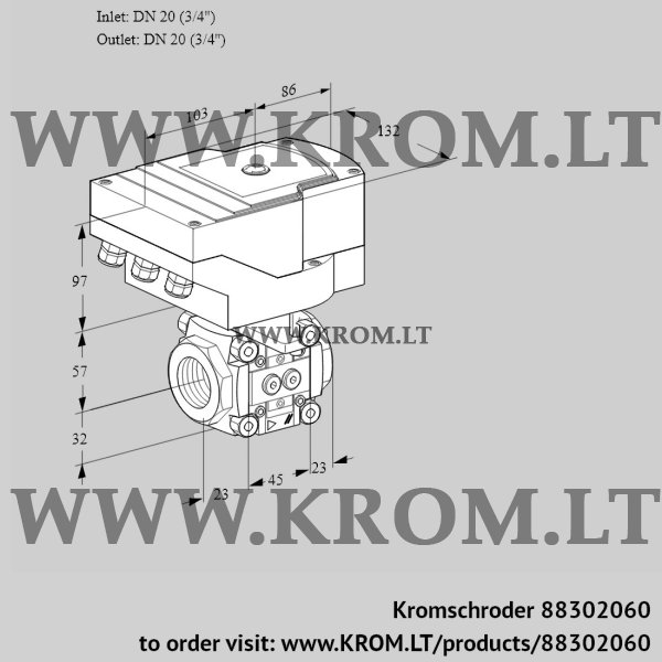Kromschroder IFC 120/20R05-15PPPP/20-60W3T-I, 88302060 linear flow control, 88302060
