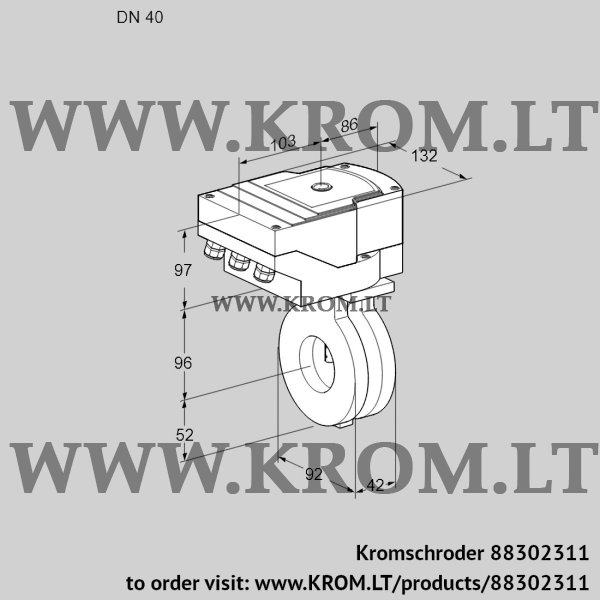 Kromschroder IBG 40Z05/20-30W3E, 88302311 butterfly valve, 88302311