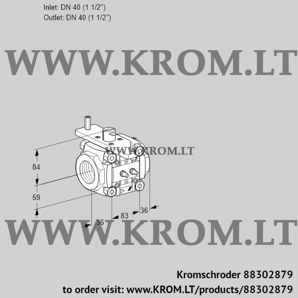Kromschroder VFC 3T40/40N05-32MMPP, 88302879 linear flow control, 88302879