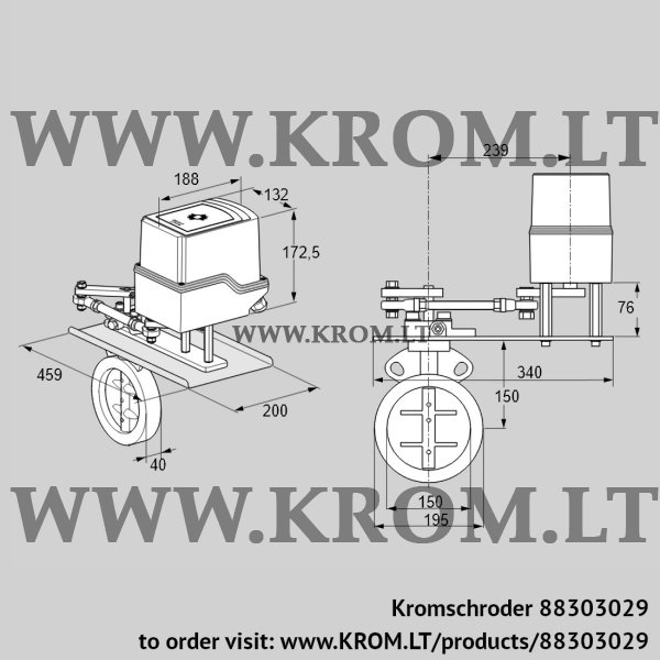Kromschroder IDR 150Z03D350GDW/50-30W20E, 88303029 butterfly valve, 88303029