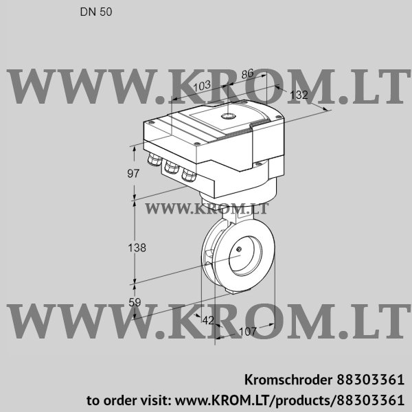 Kromschroder IBGF 50Z05/40A2AR10, 88303361 butterfly valve, 88303361