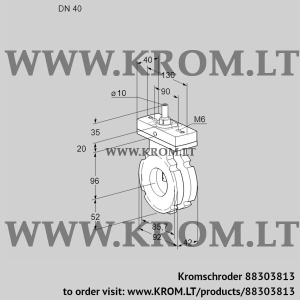 Kromschroder BVG 40W05F, 88303813 butterfly valve, 88303813